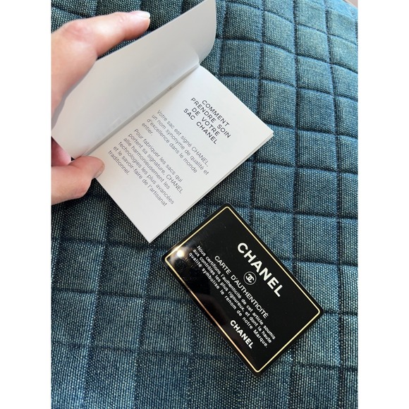 CHANEL Chocolate Bar Hand‎ Ladies Hand Bag 6th Series Denim Blue Vintage - Picture 7 of 12